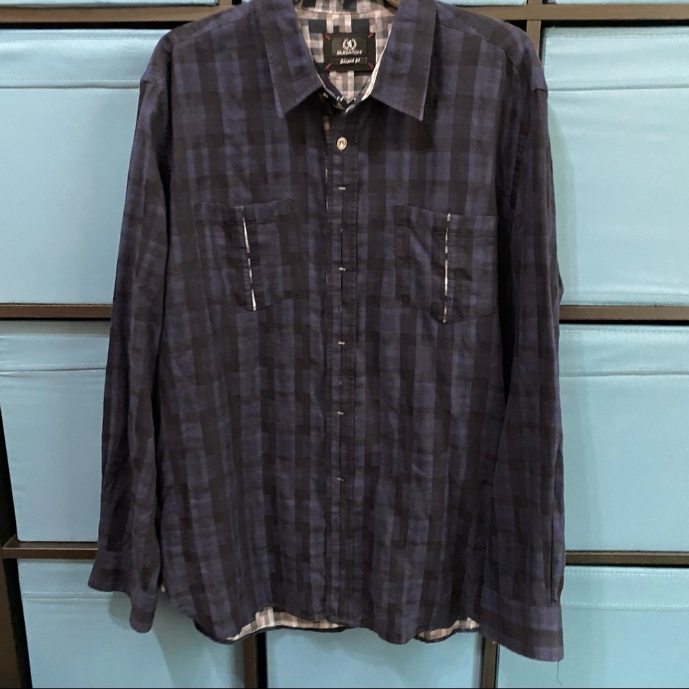 Bugatchi Shaped Fit Mens Button Front Long Sleeve Shirt Size XL